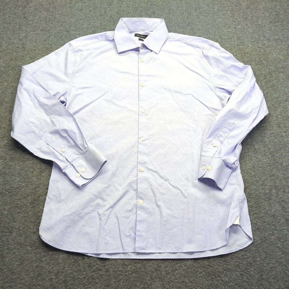 John Varvatos USA Shirt Mens Large Purple 16 Casual Preppy